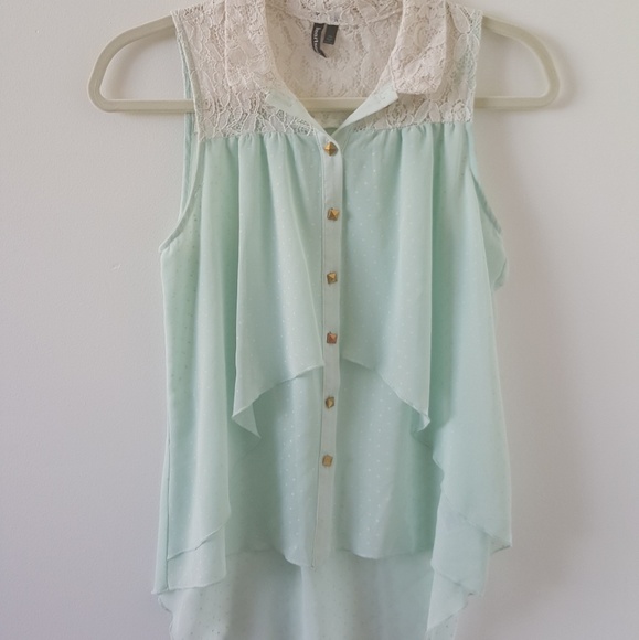 HeartSoul Tops - HeartSoul | Sleeveless Sheer, Lace Blouse, sz XS